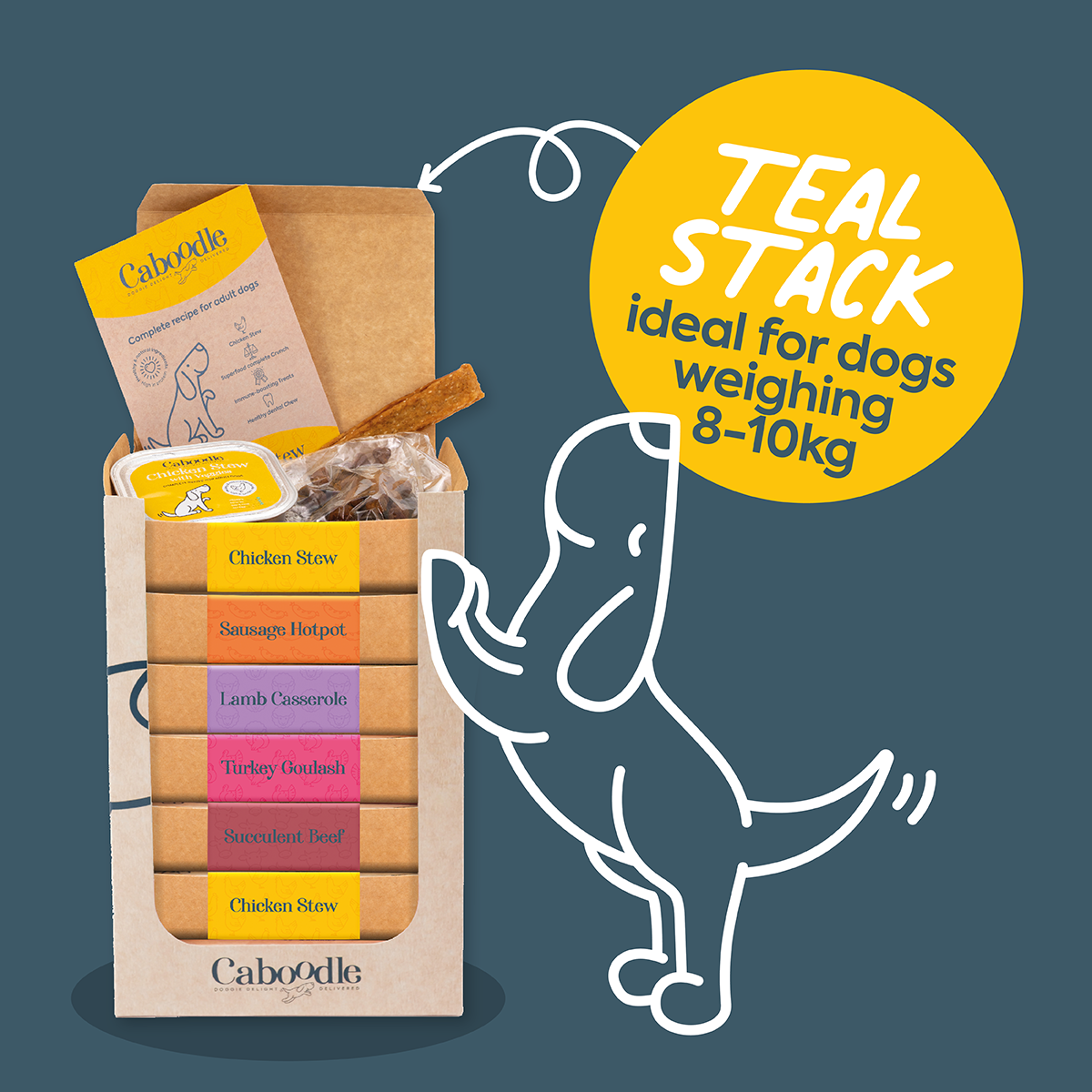 Daily Dog Food Boxes in Weekly Stacks - Teal (8-10kg&rsquo;s) – Caboodle